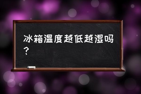 同样温度下冰箱和外界哪个湿度大 冰箱温度越低越湿吗？