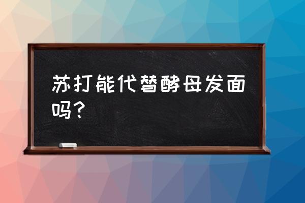 小苏打能代替酵母蒸馒头吗 苏打能代替酵母发面吗？