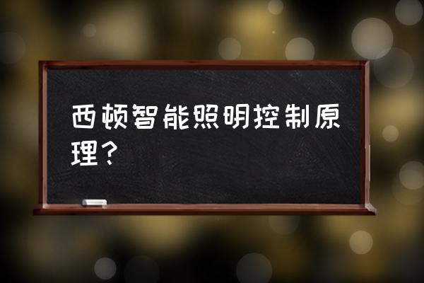 智能照明监控系统吗 西顿智能照明控制原理？