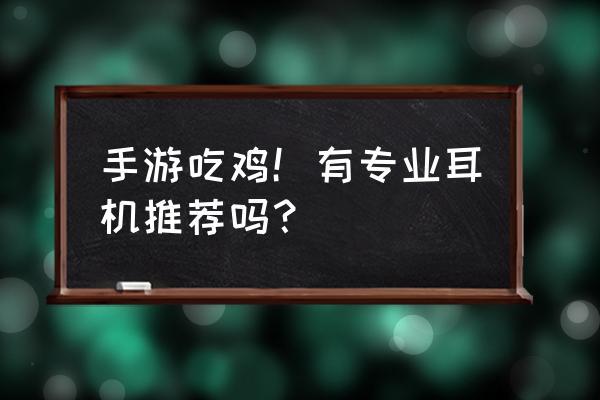 和平精英什么耳机音质好 手游吃鸡！有专业耳机推荐吗？