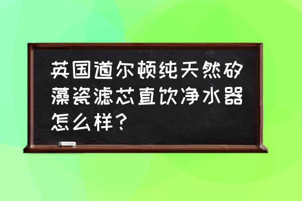 道尔顿净水器单陶瓷滤芯真有用吗 英国道尔顿纯天然矽藻瓷滤芯直饮净水器怎么样？