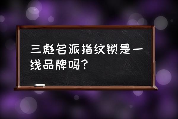 名镖智能锁好吗 三彪名派指纹锁是一线品牌吗？