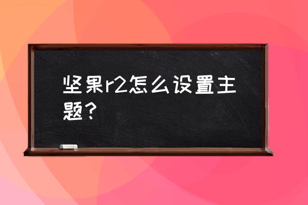 锤子手机主题多吗 坚果r2怎么设置主题？