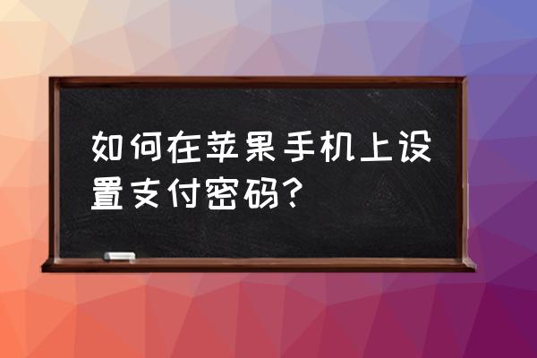 苹果手机支付宝怎样设置密码锁 如何在苹果手机上设置支付密码？