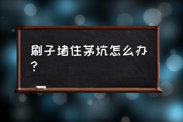 大家说说马桶被刷子堵住怎么办 刷子堵住茅坑怎么办？