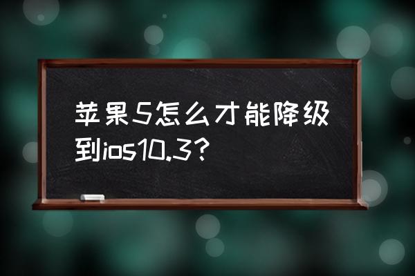 苹果怎么降系统ios10.3 苹果5怎么才能降级到ios10.3？