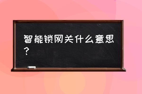 小蚁智能锁要网关吗 智能锁网关什么意思？