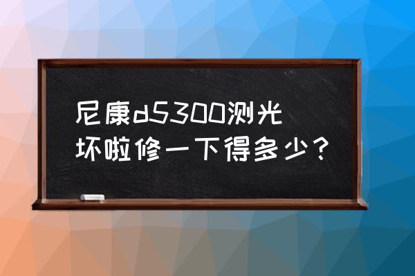 尼康换相机外壳多少钱 尼康d5300测光坏啦修一下得多少？