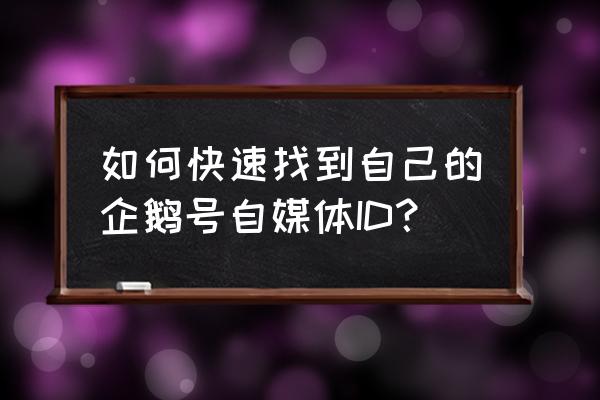 企鹅号简介从哪看 如何快速找到自己的企鹅号自媒体ID？