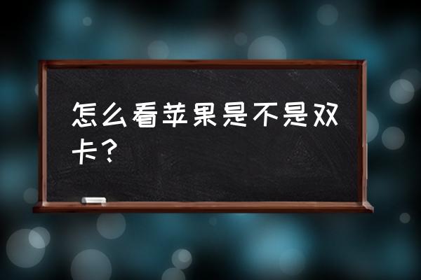 苹果手机的双卡在哪位置 怎么看苹果是不是双卡？