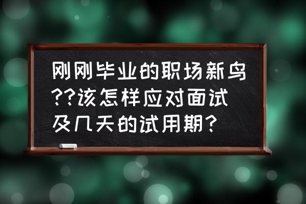 被问试用期对工作适应与否怎么回 刚刚毕业的职场新鸟??该怎样应对面试及几天的试用期？