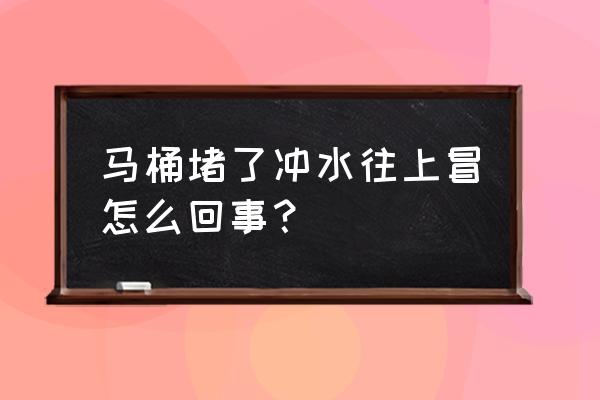 马桶堵了结构图 马桶堵了冲水往上冒怎么回事？