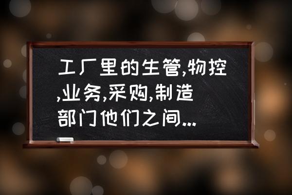 1条生产线生产n个品种怎么排产 工厂里的生管,物控,业务,采购,制造部门他们之间的关系？