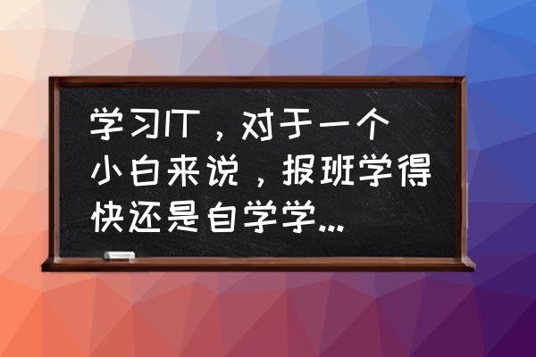 想学it该怎么入门 学习IT，对于一个小白来说，报班学得快还是自学学得快，报哪个班比较好？