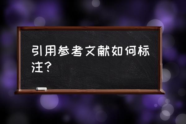 一段话引用两个文献怎么标注 引用参考文献如何标注？