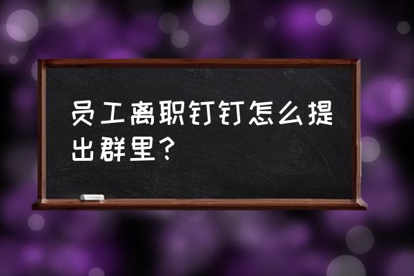 钉钉怎么自己退出部门 员工离职钉钉怎么提出群里？