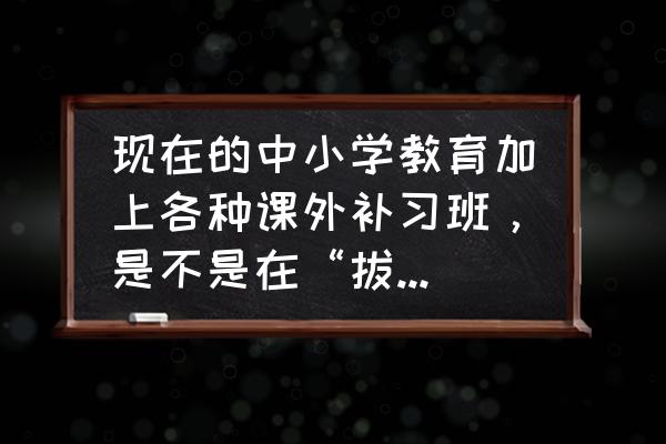 拔苗助长式教育毁了多少孩子 现在的中小学教育加上各种课外补习班，是不是在“拔苗助长”？