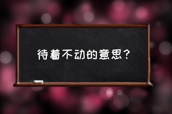 一动不动怎么解释 待着不动的意思？