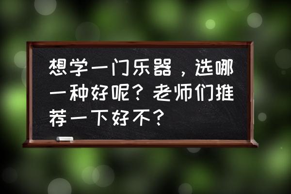 孩子想学乐器选对乐器很重要 想学一门乐器，选哪一种好呢？老师们推荐一下好不？